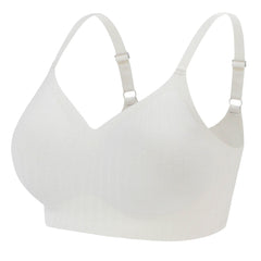 Striped Side Wireless Bra Breathable Everyday Lingerie