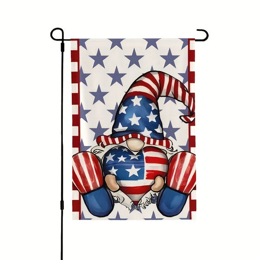 Gnome Garden Flag Double Sided 30x45cm for Independence Day Decor
