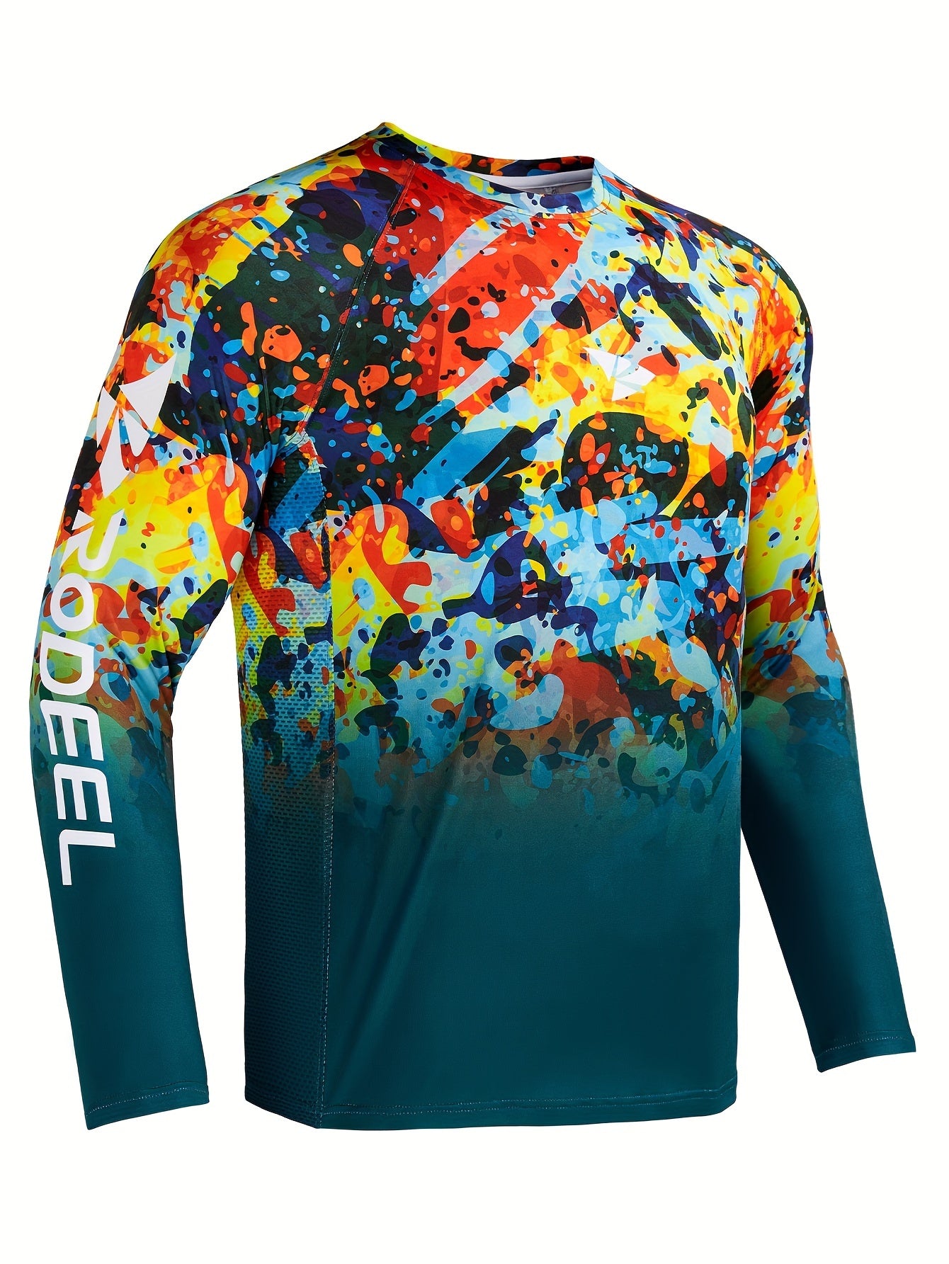 Men's Tie Dye UPF 50 Sun Protection Long Sleeve T-shirt for Outdoor Fishing