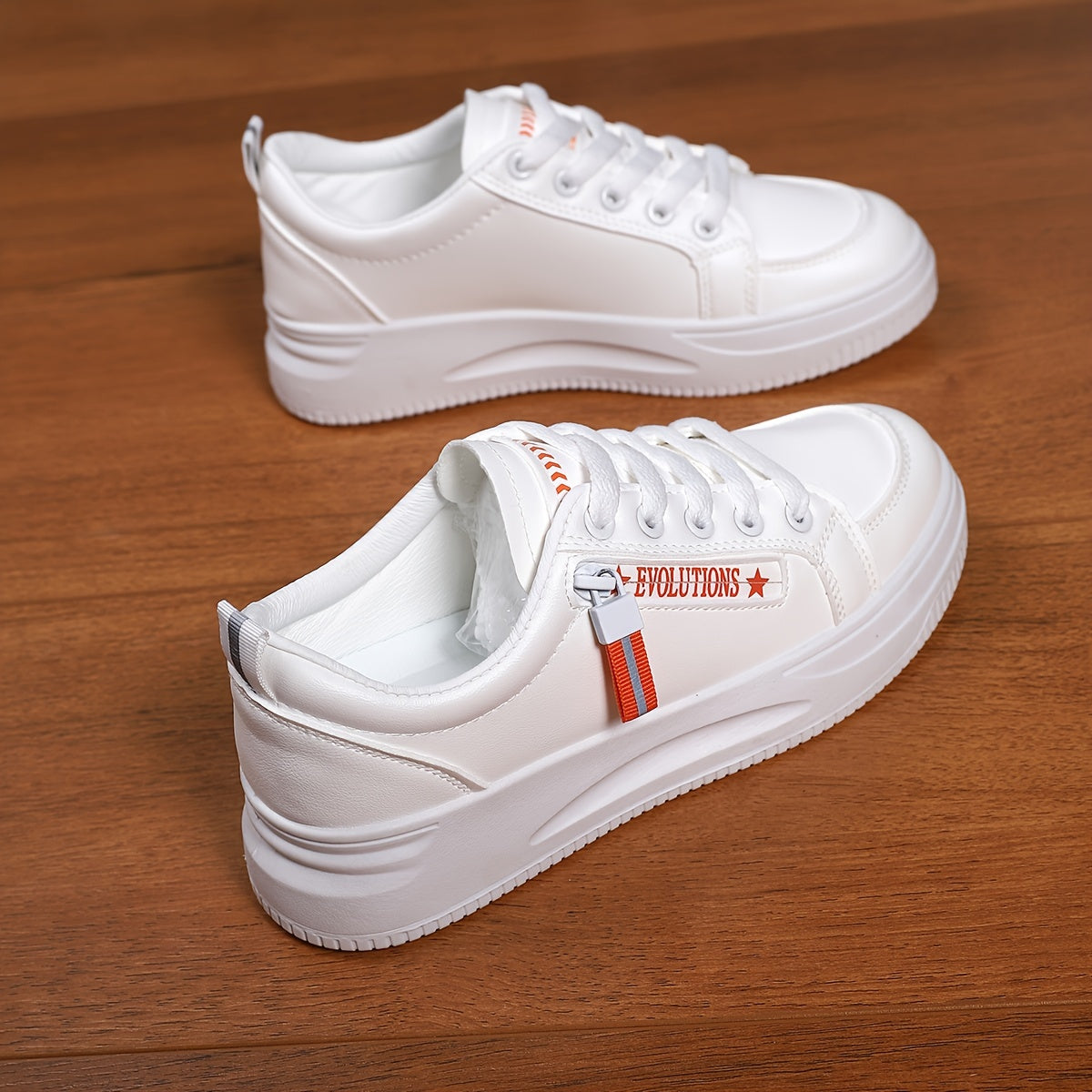 Women's Letter Pattern Lace up Skate Shoes Soft Sole Walking Shoes
