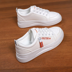 Women's Letter Pattern Lace up Skate Shoes Soft Sole Walking Shoes