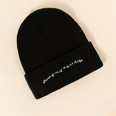 Letter Knit Beanie Cap Unisex Winter Hat Christmas Gift