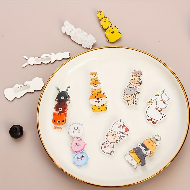10pcs Acrylic Cartoon Pin Bags Hat Decoration Accessories for Girls