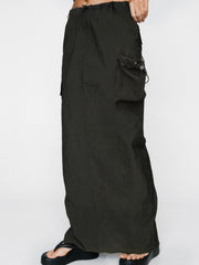 Solid Pocket Cargo Skirt for Spring & Summer