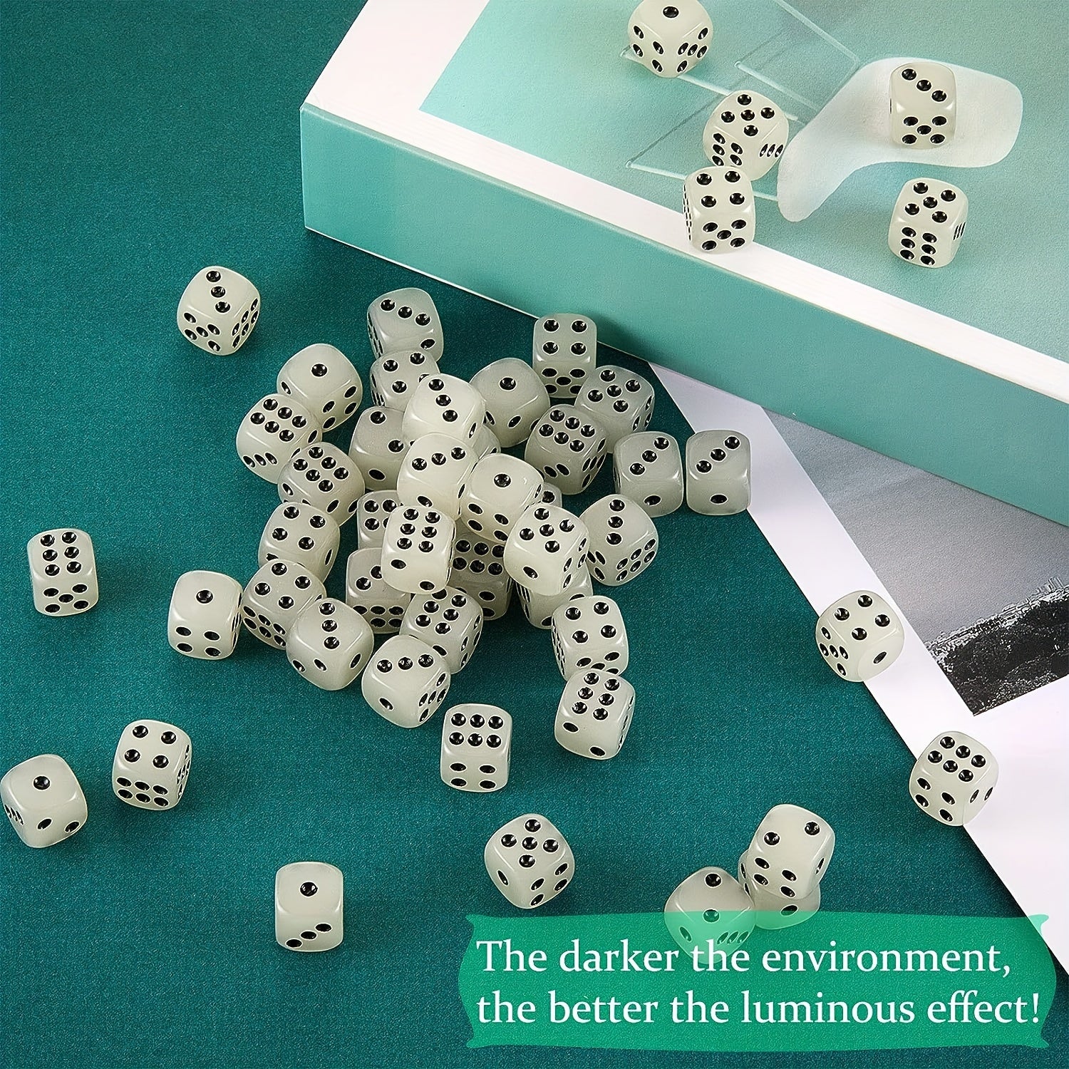 Luminous 16mm Circular Dot Dice for Nightclubs Bars KTVs