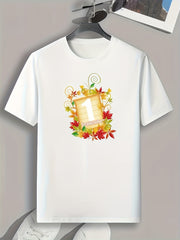 Men's Pattern Print Comfy Sports T-shirt - Outdoor Fitness Tee