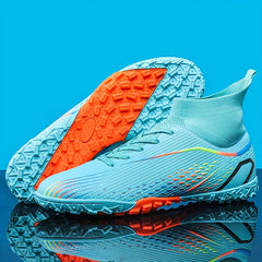 Men's High Top Turf Football Boots Outdoor Anti-skid TF Soccer Cleats