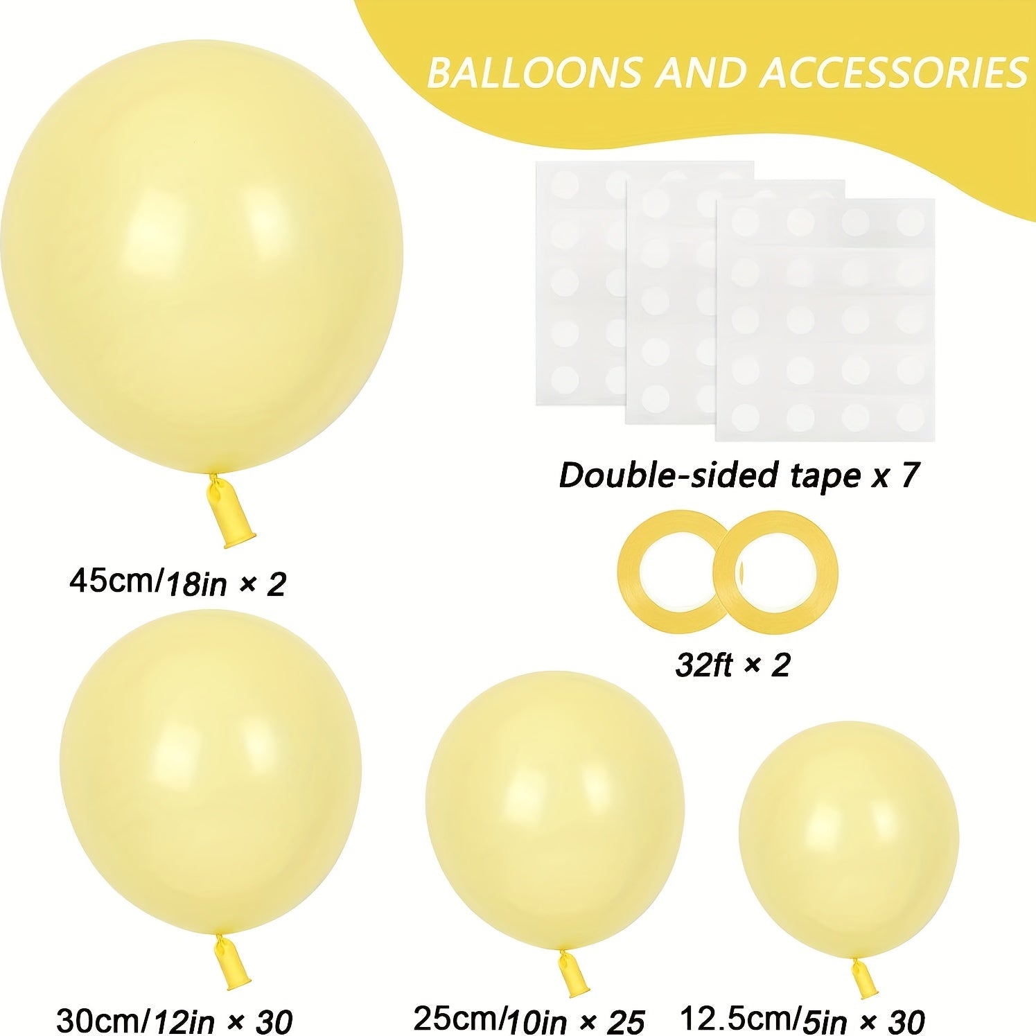 Pastel Yellow Balloons Assortment for Garland Arch - 87pcs