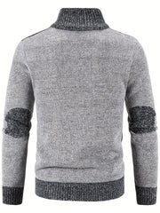 Men's Casual Full Zip Cardigan Knitted Sweater Coat With Pockets