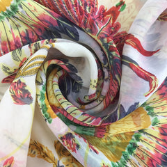 Bohemia Peacock Print Scarf Women Vintage Neckerchief Windproof Wrap
