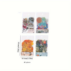 40pcs PET Sticker Plant Flower Diy Journal Diary Decoration