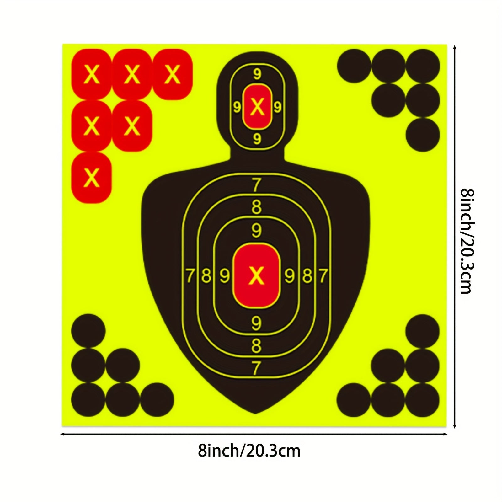 25pcs 20-32cm Shooting Targets Fluorescent Self-Adhesive Highly Visible