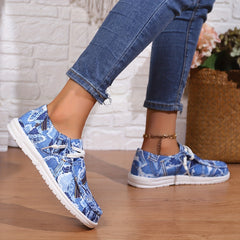 Ripped Denim Slip On Sneakers Lightweight Comfortable Shoes