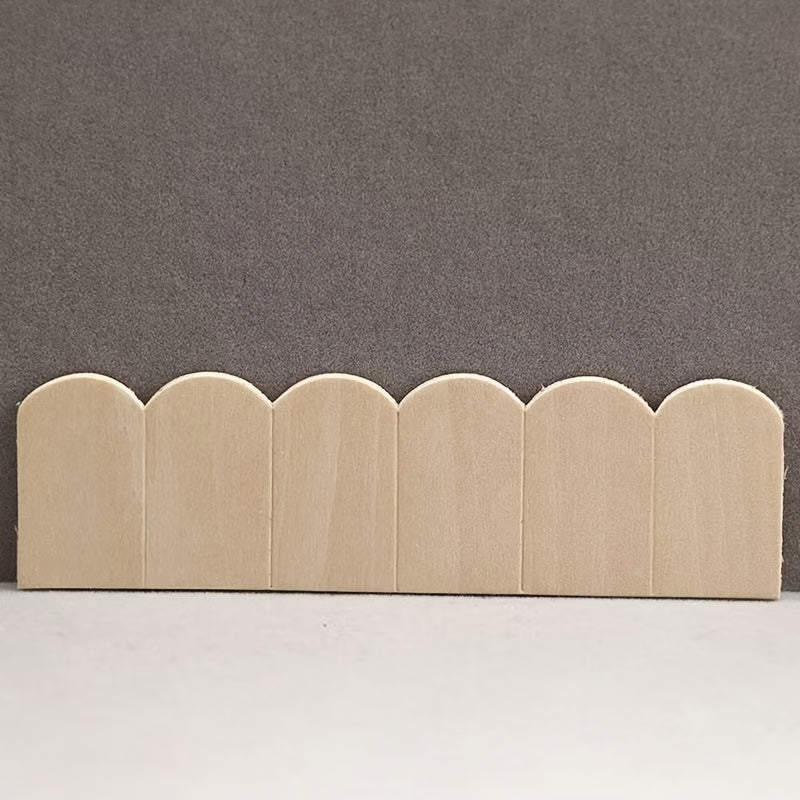 12pcs 1:12 Dollhouse Roof Shingles Wood Scalloped Tiles DIY House Building