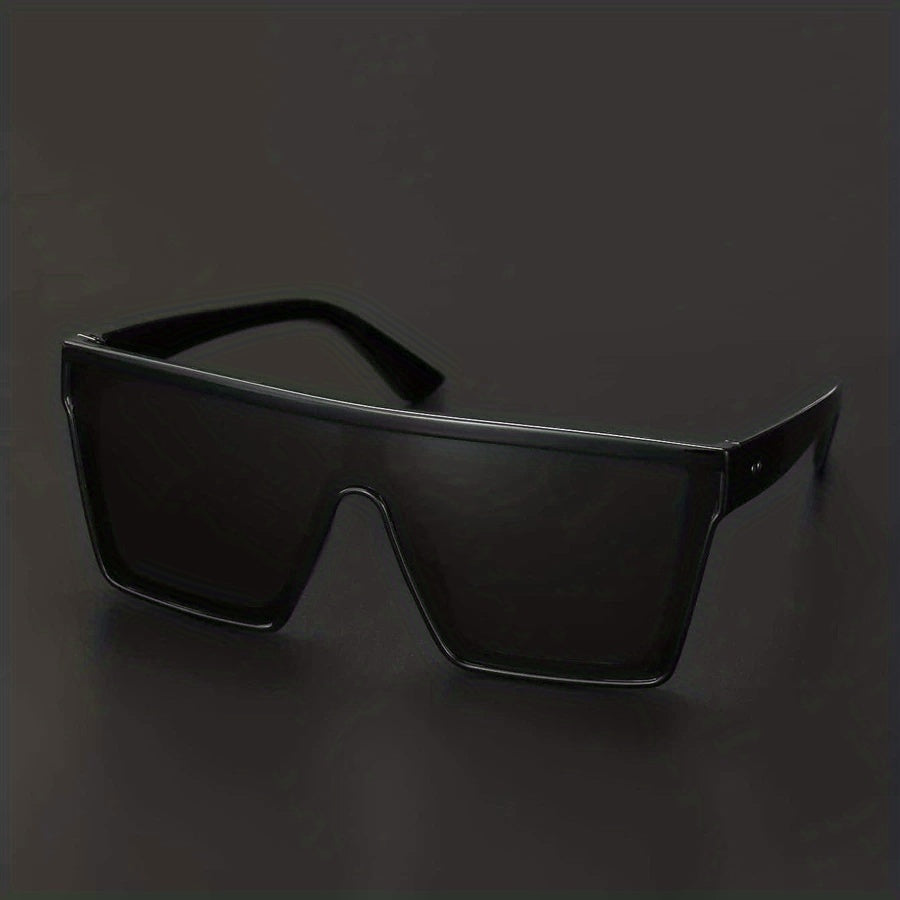 Oversized Flat Top Sunglasses Y2K Rivet Square Frame Glasses UV400