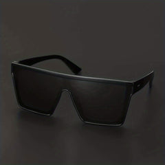 Oversized Flat Top Sunglasses Y2K Rivet Square Frame Glasses UV400
