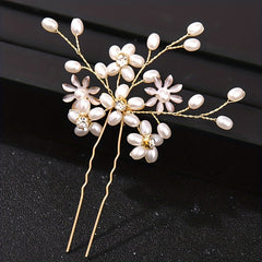 Faux Pearl Flower Hair Pins Wedding Hair Accessories