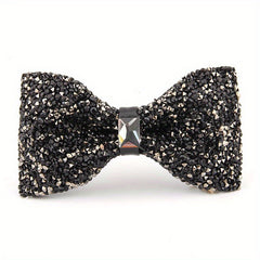 Bow Knot Faux Diamond Bow Tie for Banquet Wedding Men