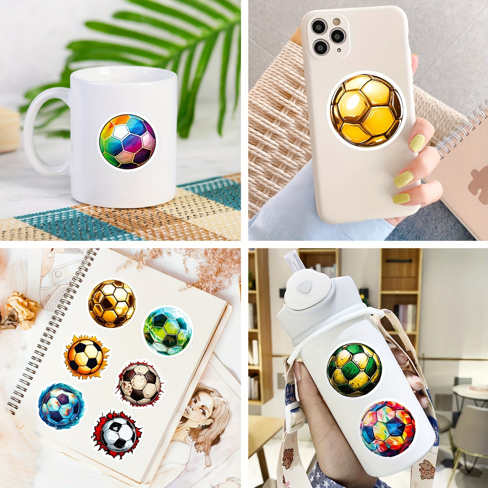 50pcs Football Series Stickers Waterproof Decorative DIY Creative