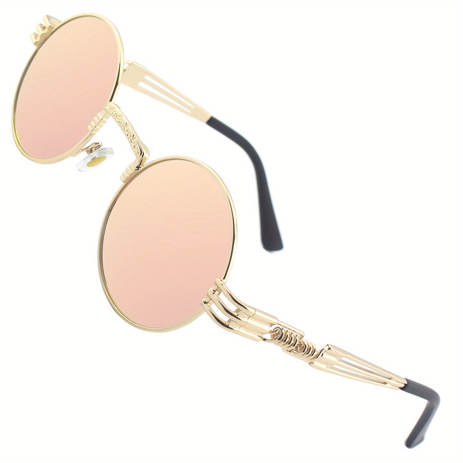 Retro Steampunk Round Metal Polarized Sunglasses