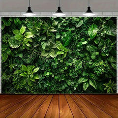Green Plant Leaves Photography Backdrop for Nature Themed Decorations