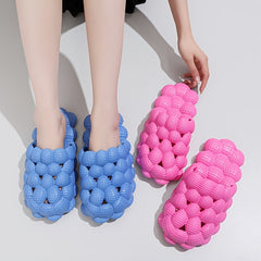 Women's Bubble Slides Slippers Soft Bottom Solid Household Shoes
