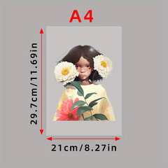 Flower Girl Iron On Transfer Stickers for Clothing Hats Bags DIY Crafts