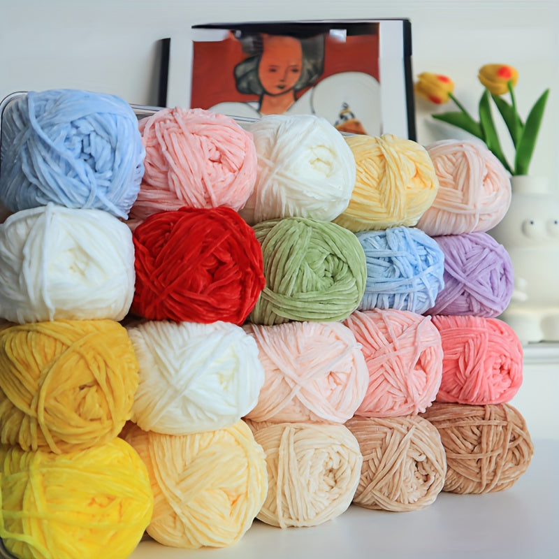 Chenille Yarn Soft Knitting Crochet Hand Knitted Velvet Yarn 148m