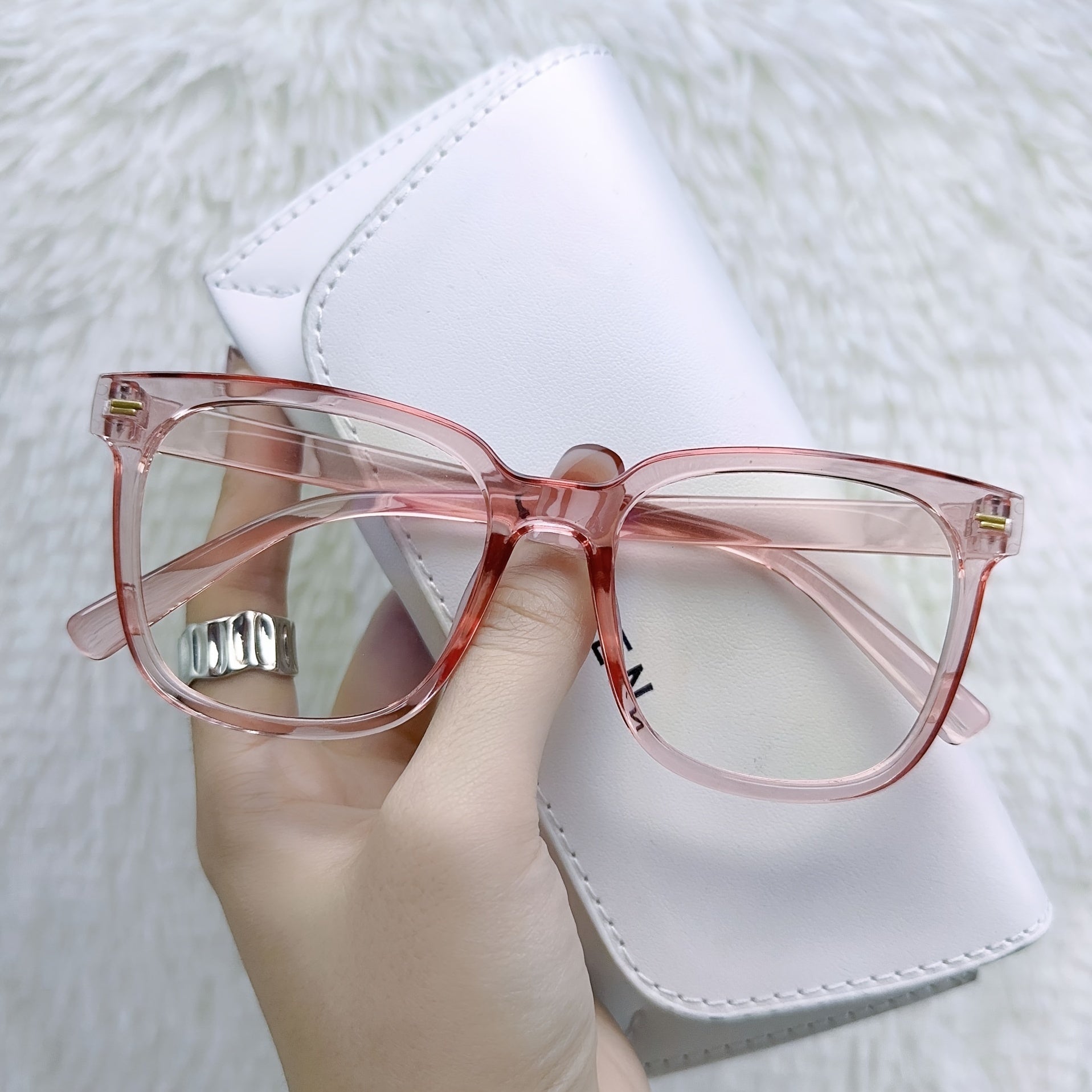 Vintage Square Frame Clear Lens Glasses for Women Men