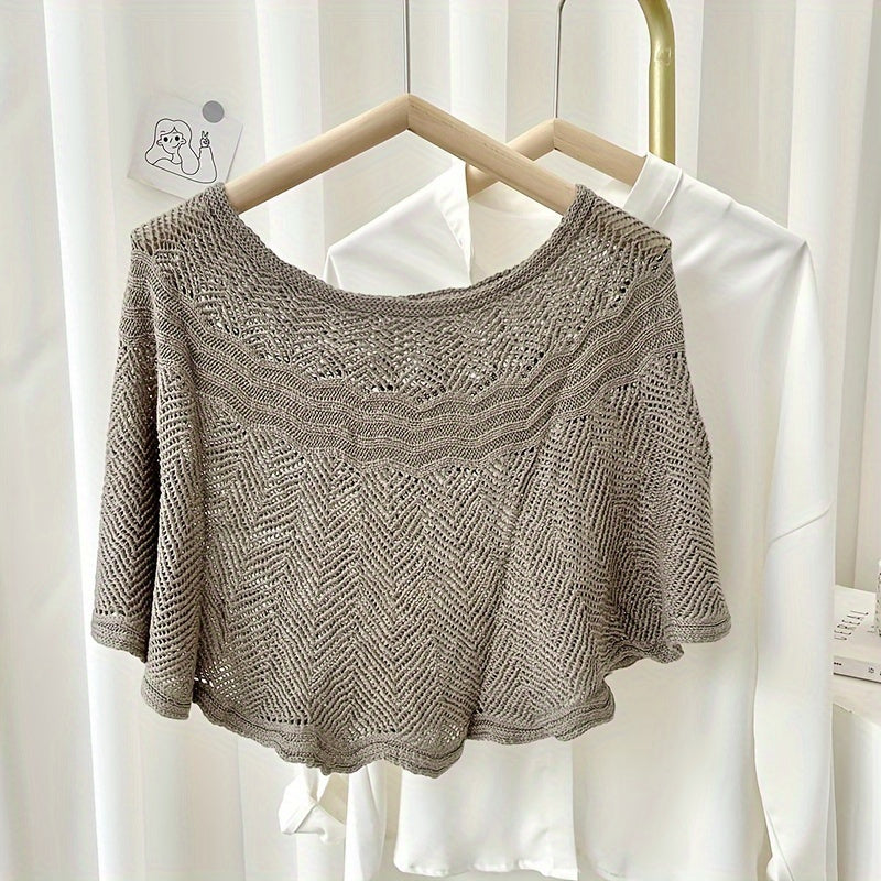 Ruffles Cape Knitted Women Shawl Windproof Wrap Scarf