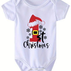 Newborn Romper Infant Baby Short Sleeve Bodysuit Christmas Outfit
