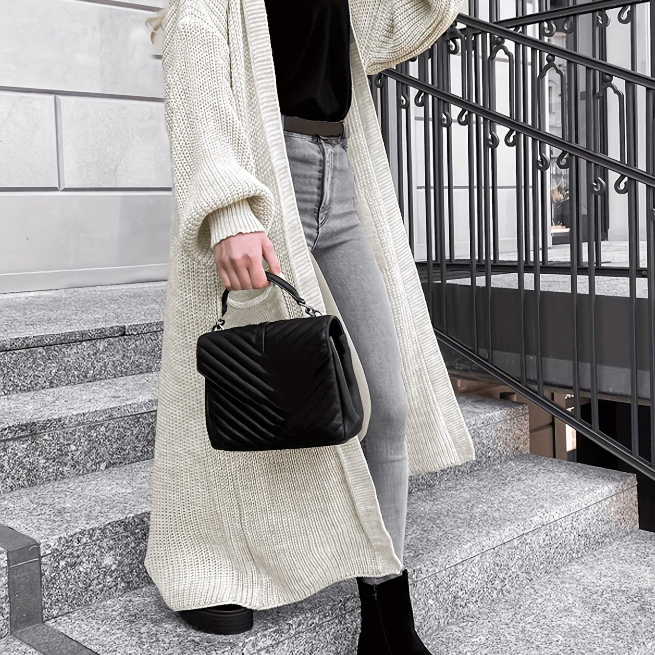 Solid Long Sleeve Stretch Cardigan