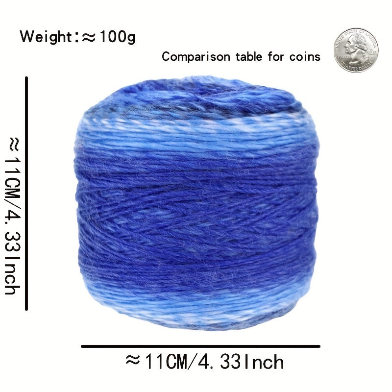 2pcs Rainbow Gradient Wool Yarn for DIY Crochet Knitting Sweaters Blankets