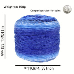 2pcs Rainbow Gradient Wool Yarn for DIY Crochet Knitting Sweaters Blankets