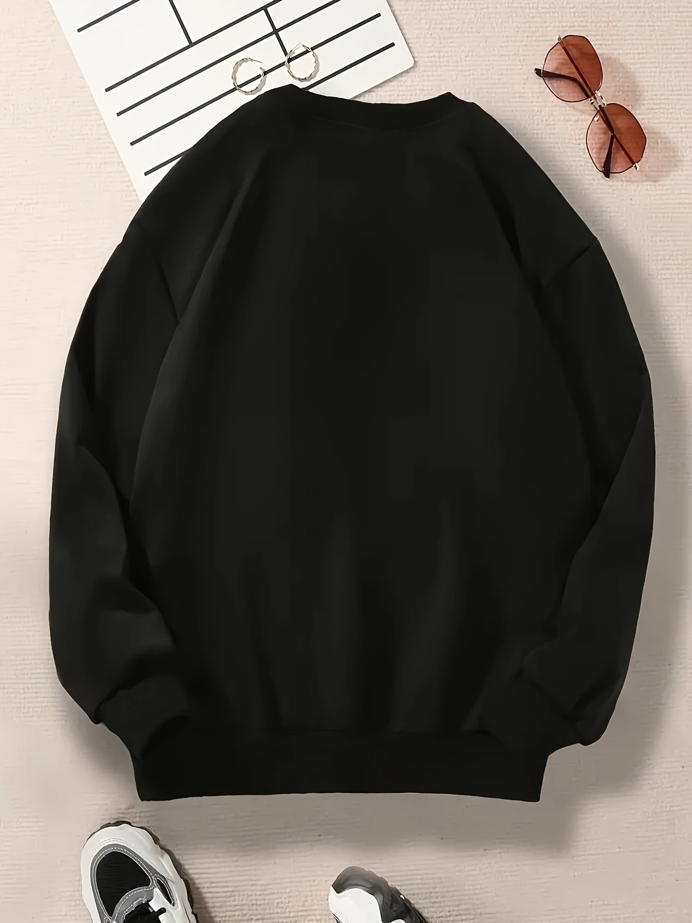 Halloween Ghost Print Sweatshirt Long Sleeves Round Neck Activewear