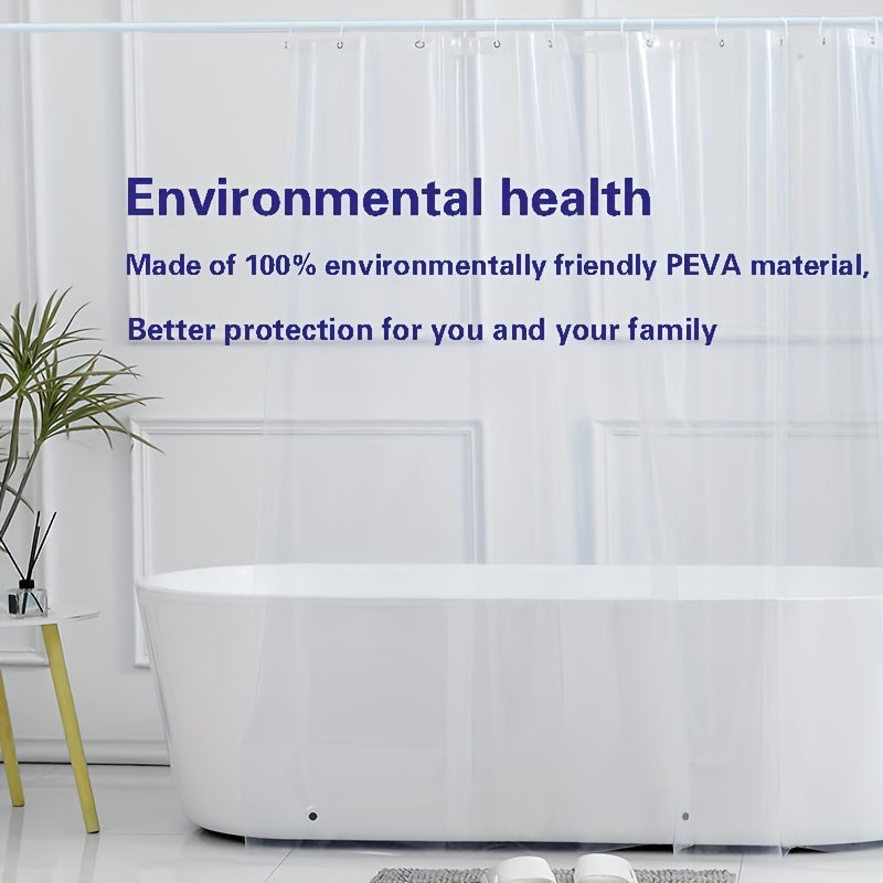1pc Transparent Shower Curtain With 3 Magnets Vertical Sense Of Heavy Waterproof