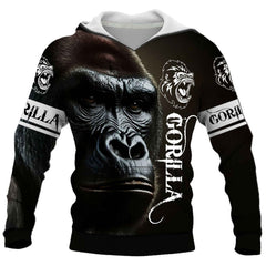 Chimpanzee 3D Print Hoodie for Men with Kangaroo Pocket