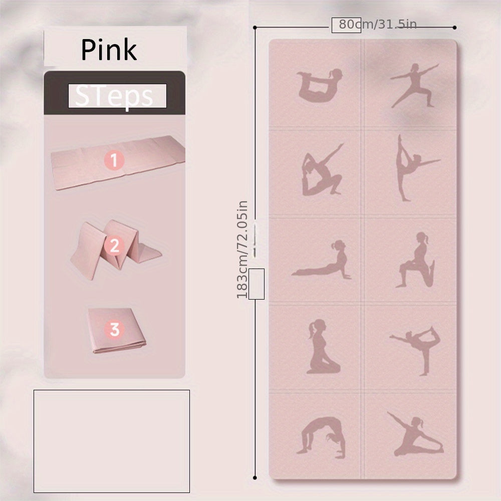 Thick TPE Yoga Mat w/ Guide Lines - Ideal for Students & Beginners