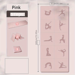 Thick TPE Yoga Mat w/ Guide Lines - Ideal for Students & Beginners