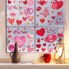 218pcs Heart Shape Window Decals Stickers Wedding Party Decoration