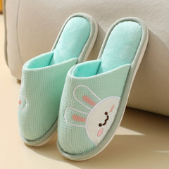 Women's Cartoon Printed Slippers Slip On Round Toe Fluffy Slides Shoes