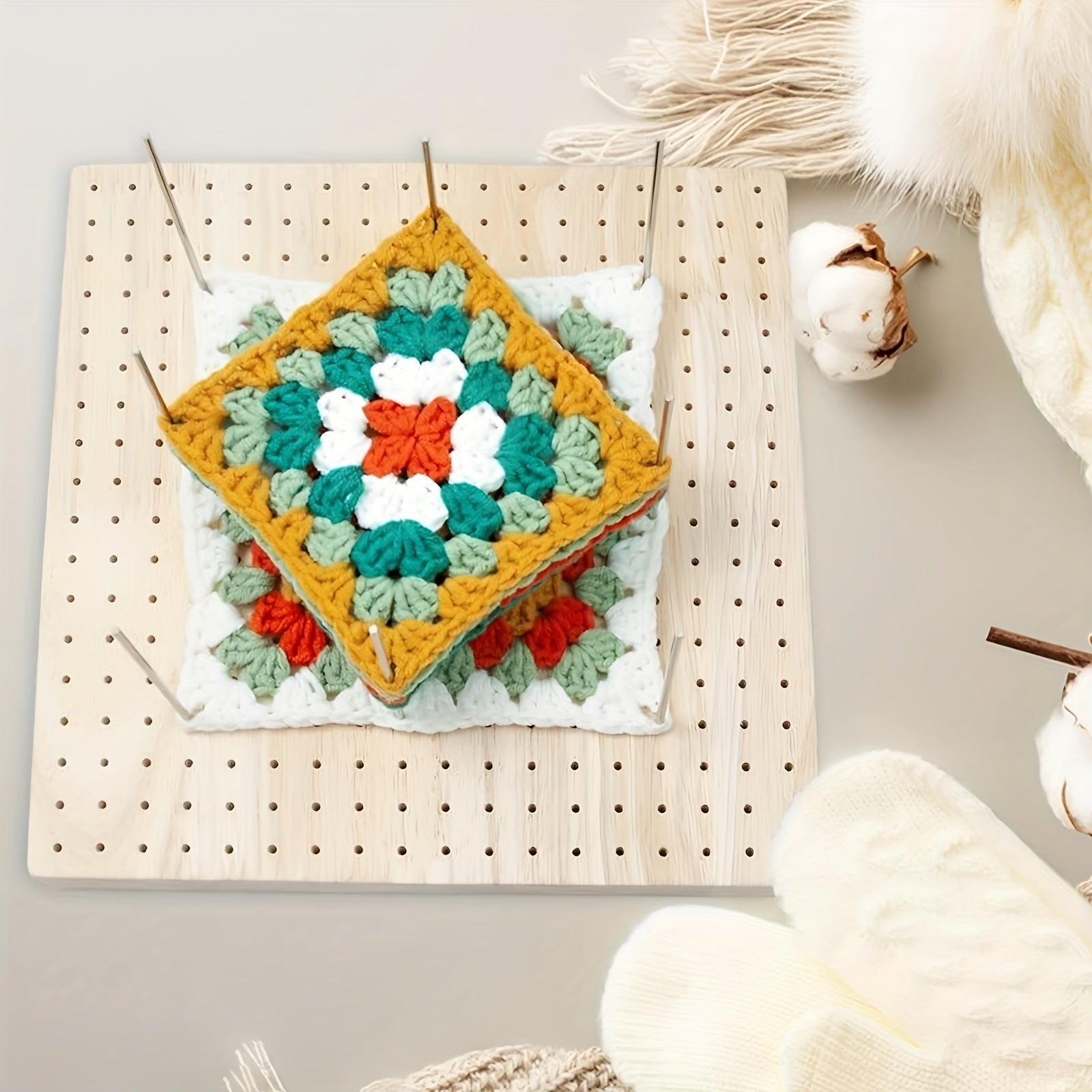 Crochet Blocking Board Handcrafted Full Kit With 10 Stainless Steel Rod Pins