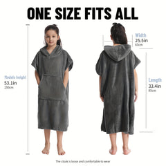 Kids Changing Towel Bathrobe Surf Poncho | Soft Hooded Swim Towel