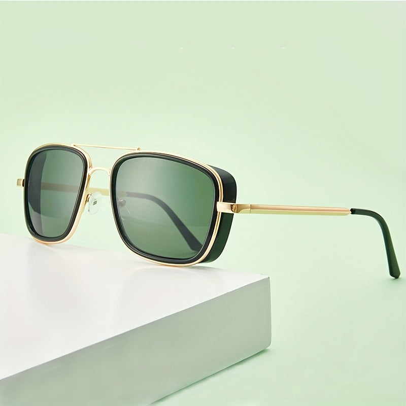 Men's Steampunk Sunglasses UV400 Copper Frame Eyewear with Case