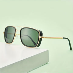 Men's Steampunk Sunglasses UV400 Copper Frame Eyewear with Case