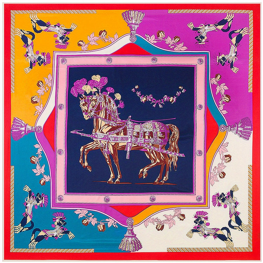 Boho Silk Like Square Scarf Sunscreen Shawl for Women