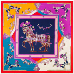 Boho Silk Like Square Scarf Sunscreen Shawl for Women