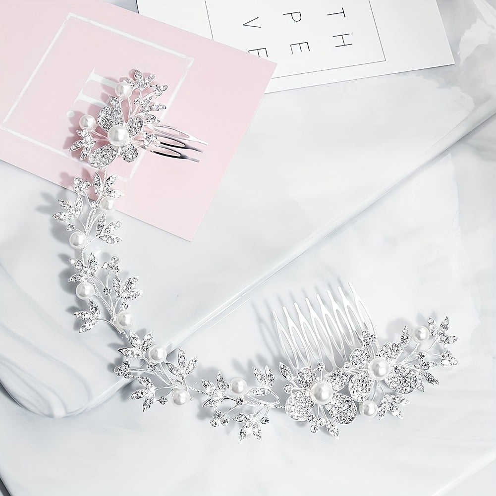 Butterfly & Pearl Hair Comb Bridal Wedding Headwear