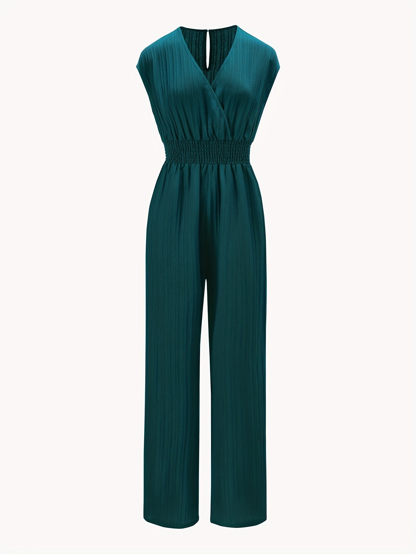 Casual Surplice Neck Jumpsuit Wide Leg Cap Sleeve Summer Spring