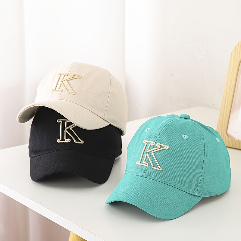 Kids Baseball Cap K Embroidery Sun Protection Sunshade Hat